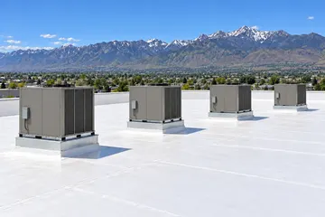 New rooftop units on a new Utah County office building