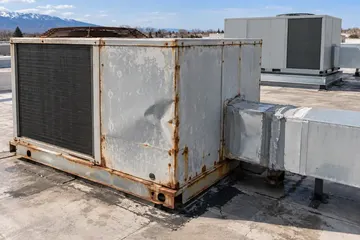 An old rooftop unit that needs repair