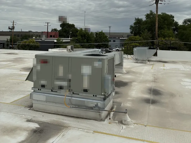 Commercial rooftop unit on a flat roof, ready for winter startup